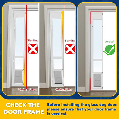 XLarge Dog Door for Sliding Glass Doors, 91 7/16" to 96" Tall, 12.8" Wide - Image 7