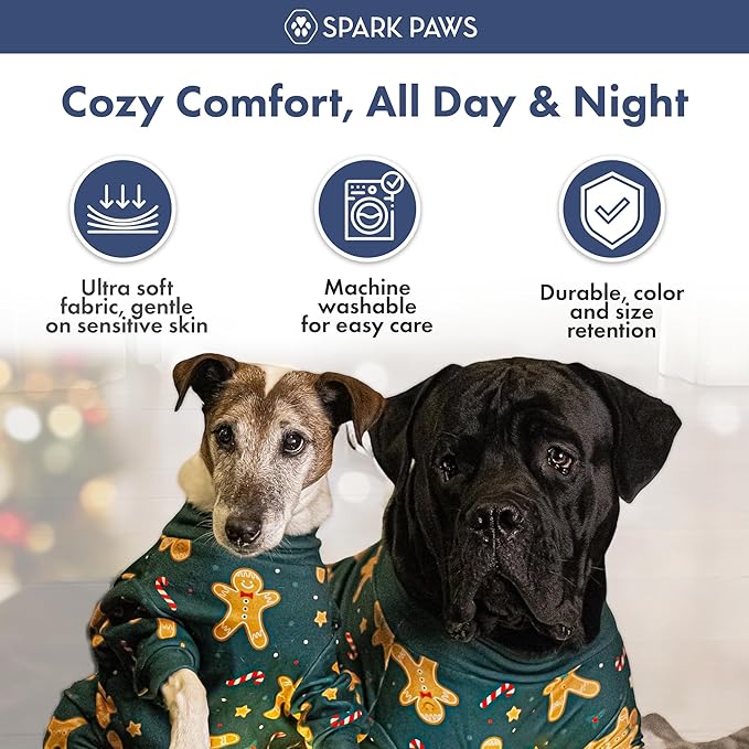 Spark Paws Dog Christmas Pajama, Dog Recovery Suit Male, Ultra-Soft and 4-Way - Image 5