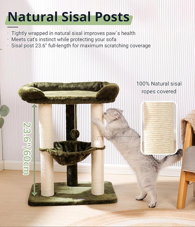 Happi N Pets 28" Cat Tree, Large Bed - Image 7