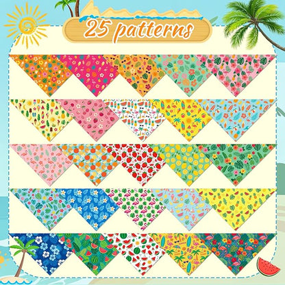 50 Pcs Summer Theme Dog Bandanas Bulk Tropical Bandanas - Image 4