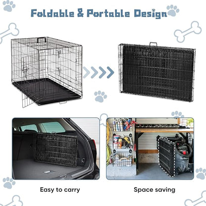 DUMOS Dog Crate, 36 Inch Medium Double Door Dog Cage - Image 6