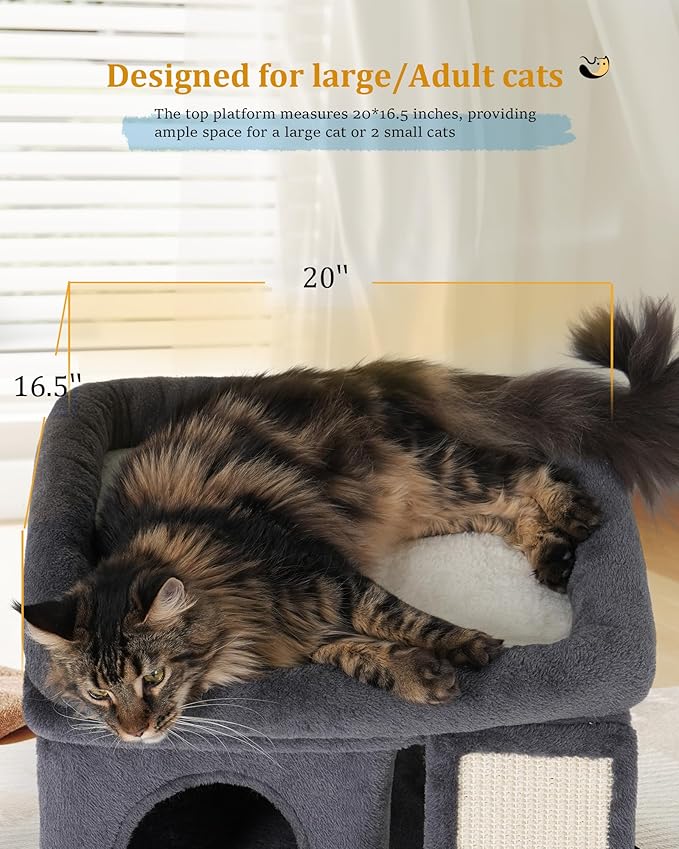 Aechonow Cat Tree for Large Cats, 14Inch Cat Tree Tower - Image 2