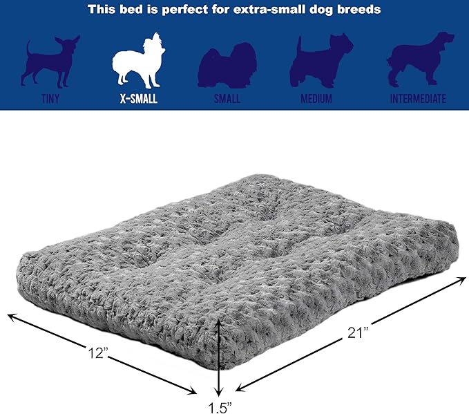 MidWest Homes for Pets XS QuietTime Deluxe Gray Ombré Swirl Plush Pet Bed - Image 3