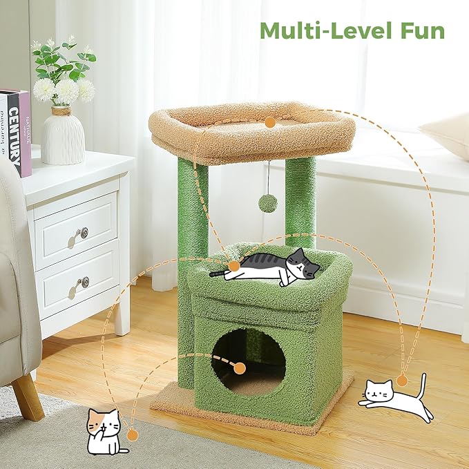 PEQULTI Cat Tree Cactus Cat Tower - Image 6