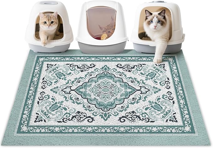 Unicorn Catcher Cat Litter Mat 40" x 30" Non-Slip Litter Box Mat Washable by UnicornCatcher