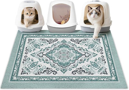 Unicorn Catcher Cat Litter Mat 40" x 30" Non-Slip Litter Box Mat Washable by UnicornCatcher