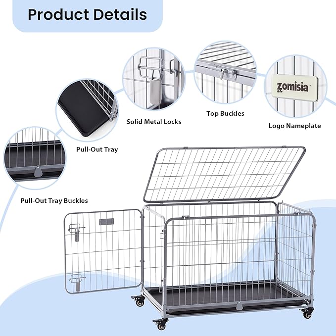 ZOMISIA Collapsible Dog Crate - Image 2