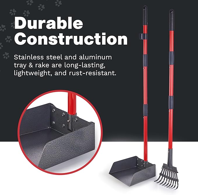 Pawler Pooper Scooper for Large Dogs and Small Dogs, Metal Poop Scooper Set - Image 5