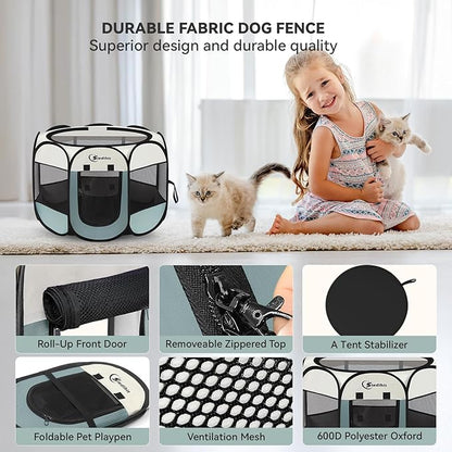 Siedihit Dog Cat Playpen, Puppy Pet Playpen Indoor - Image 6