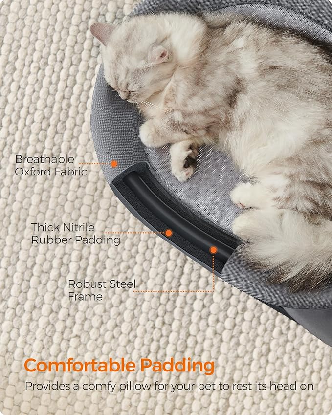 Feandrea 2-Tier Elevated Cat Hammock Bed, Breathable Furniture - Image 4