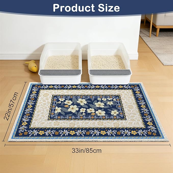 Unicorn Catcher Cat Litter Mat Non-Slip Bottom Litter Box Mat Urine-Proof Soft - Image 6