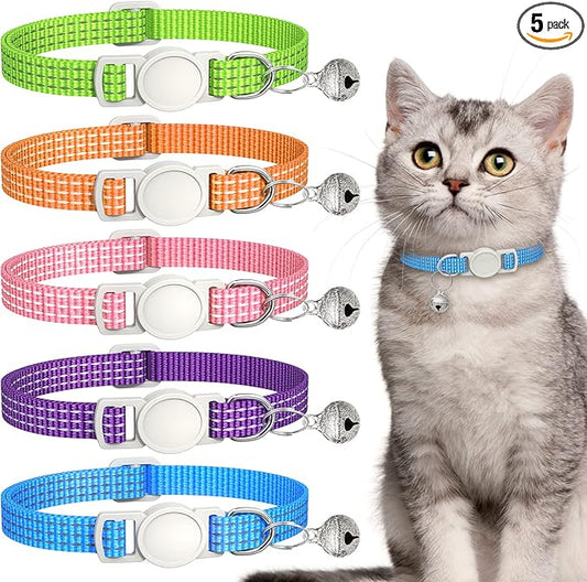 5 Pack Reflective-Breakaway Cat Collars by Hoeraonr