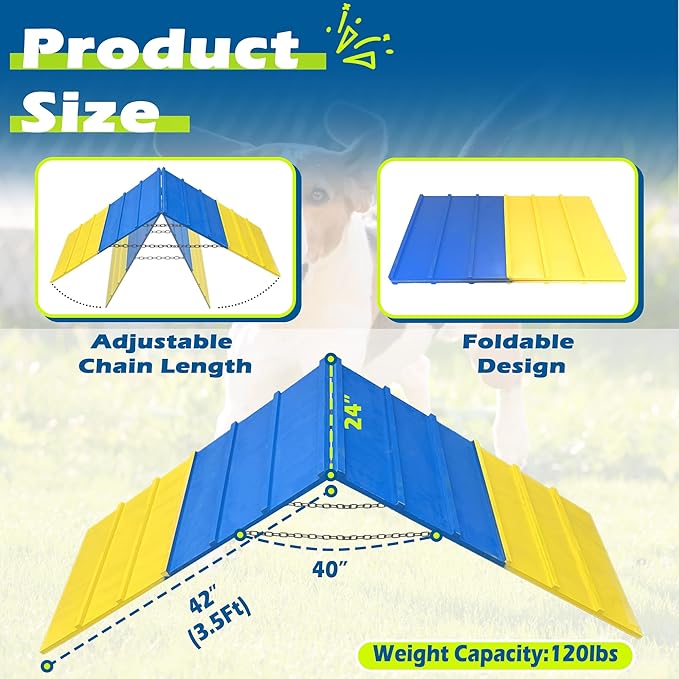 Dogs Agility Course Backyard Set, Non-Slip Dog Agility A-Frame - Image 3