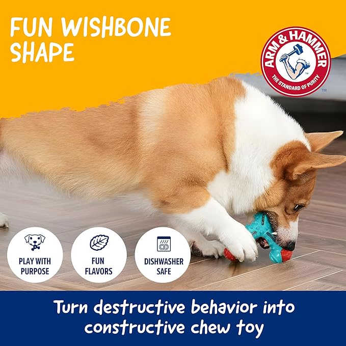 Arm & Hammer for Pets Nubbies Wishbone Dog Dental Toy Chicken Flavor Baking - Image 7