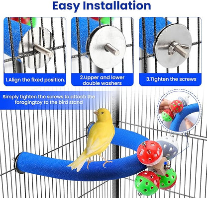 FrgKbTm U Shape Parrot Perch Stand Toy Bird Platform Sand Paw Grinding Clean - Image 6