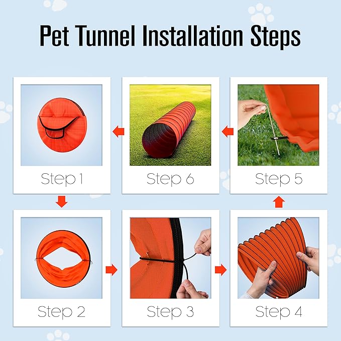 Houseables Dog Agility Tunnel, Dog Tunnel, Agility Equipment, 18 Feet, Puppy - Image 6