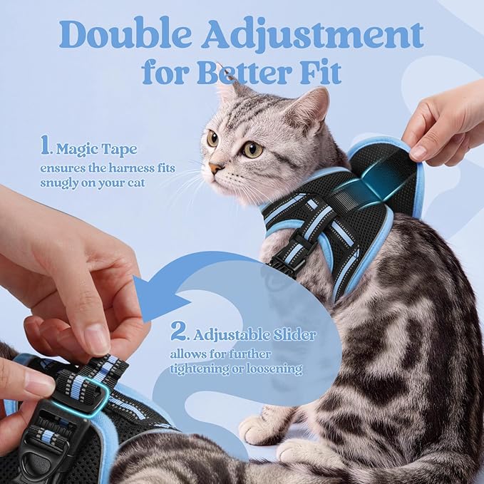 rabbitgoo Cat Harness and Leash, Step-in Escape Proof Kitten Harness Set - Image 3