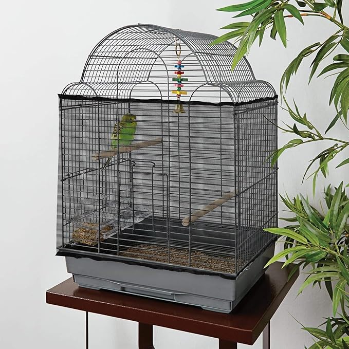 Trinkrittey Adjustable Bird Cage Seed Catcher Net Cover Elastic Band Mesh Cover - Image 7
