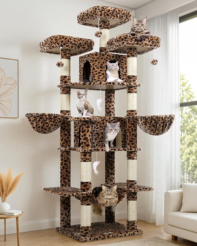 Globlazer Big Cat Tower for Indoor Cats, 80inch Cat Tower for Multiple Adult by Globlazer