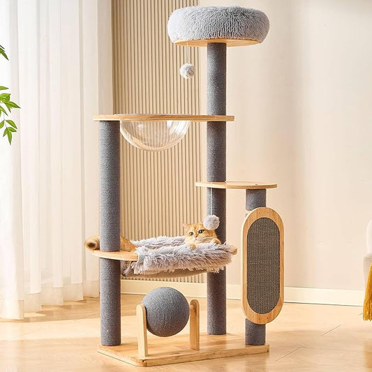 HITTITE Solid Wood Cat Tree Tower by HITTITE