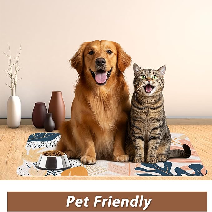 Boho Tropical Leaves Dog Food Mat - Image 6