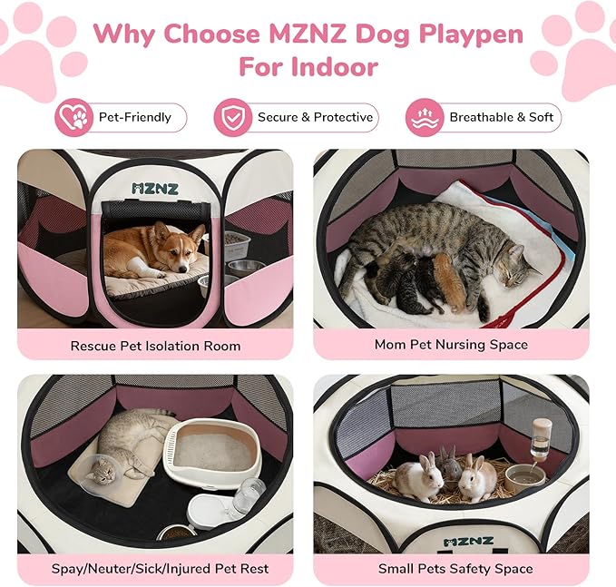 Dog Playpen, Portable Puppy Pet Crate Indoors - Image 4