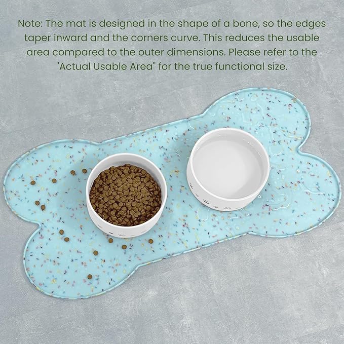 PWTAA Dog Food Mat Anti-Slip Silicone Dog Bowl Mat Thicker Pet Placemat - Image 9