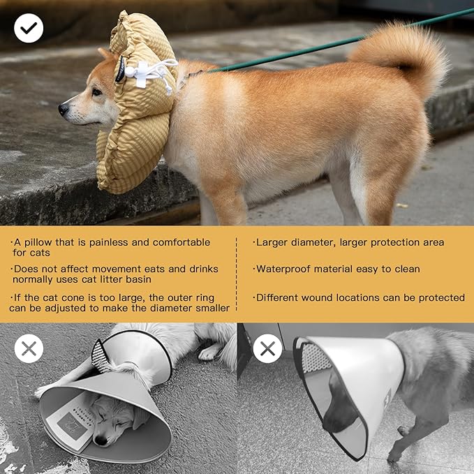 H HIDREAM Soft Dog Cones for Medium Dogs, Cute Adjustable Cone for Dogs to Stop - Image 6