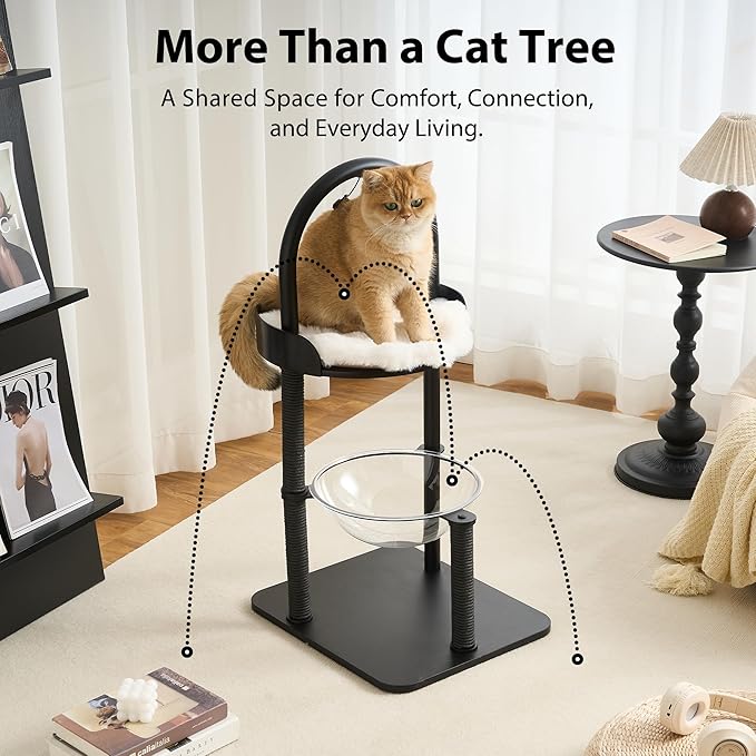 34" Modern Cat Tree Furniture, Minimalist Metal Frame Cat Tower - Image 9