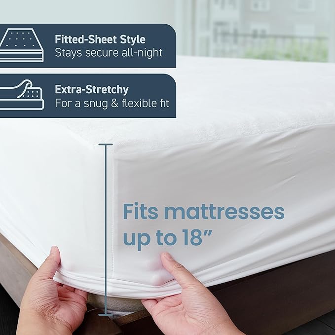 SafeRest Waterproof California King Size Mattress Protector - Image 4