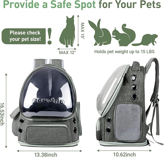 Cat Backpack Carrier with Large Space Bubble Window, Airline Approved - Image 2