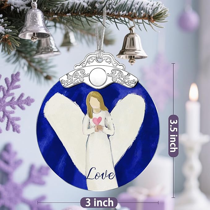Stained Glass Ornament, Love Angel Christmas Ornaments, Christmas Decorations - Image 4