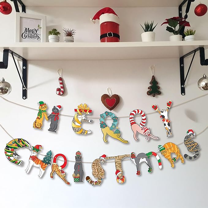 Cats Merry Christmas Garland - Image 2