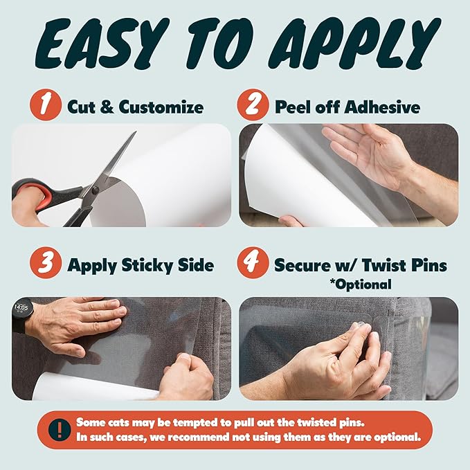 FixZilla Anti Cat Scratch Furniture Protector, Easy-to-Apply Scratching - Image 3