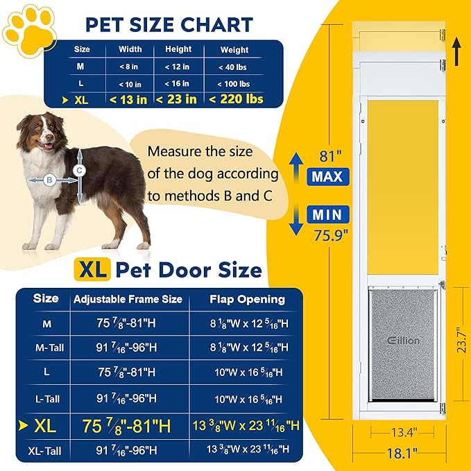 XLarge Dog Door for Sliding Glass Door, Openable Pet Door for Sliding Glass - Image 2