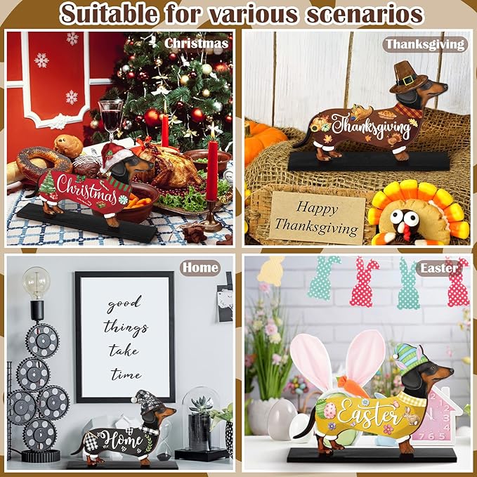 42 Pcs Interchangeable Summer Dachshund Holiday Wiener Dog Decor Seasonal - Image 5