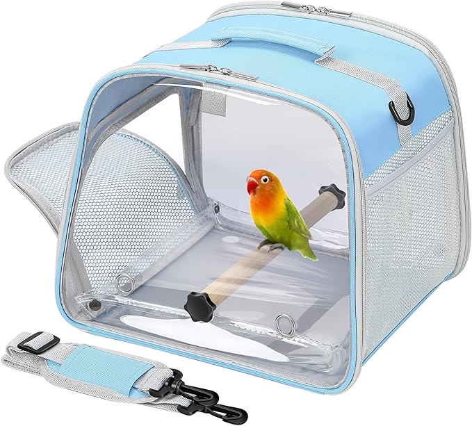 Small Bird Carrier, Large Window Travel Cage by Suertree