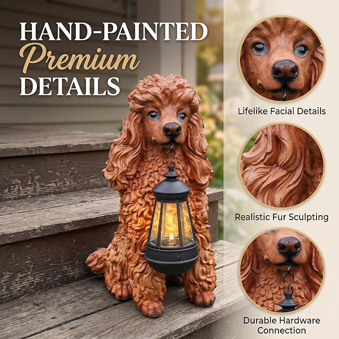Brown Poodle Dog Garden Statue - Image 5