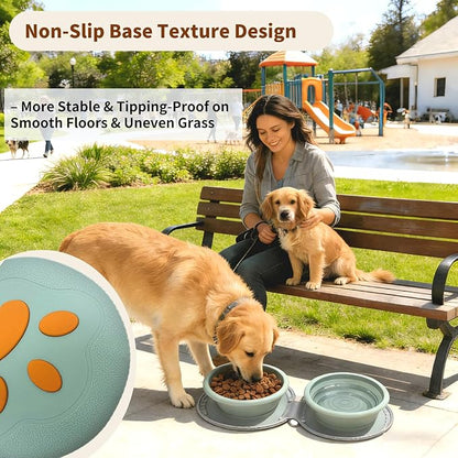 Collapsible Dog Bowls, 2-in-1 Silicone Pet Food and Water Bowl - Image 4