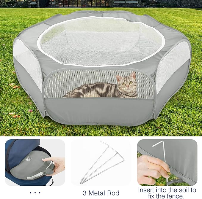 Pawaboo Small Animals Playpen, Waterproof Small Pet Cage Tent - Image 5