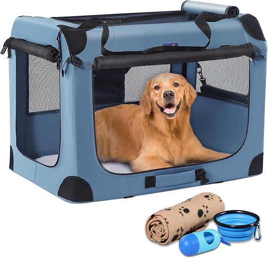 Petprsco Soft Collapsible Dog Crate, 40 inch Portable Dog Crates by Petprsco