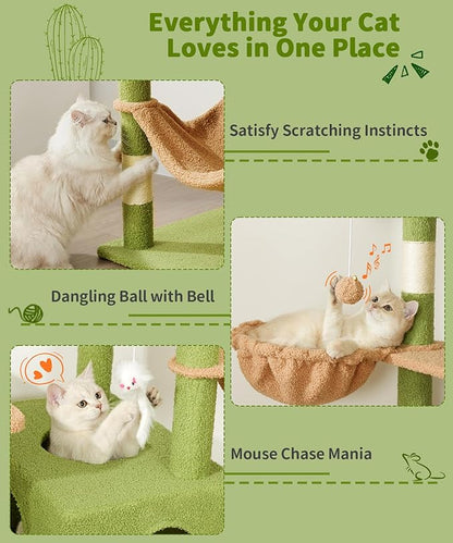 AMHANCIBLE Cactus Cat Tree, 70 Inch Tall Cat Tower - Image 6