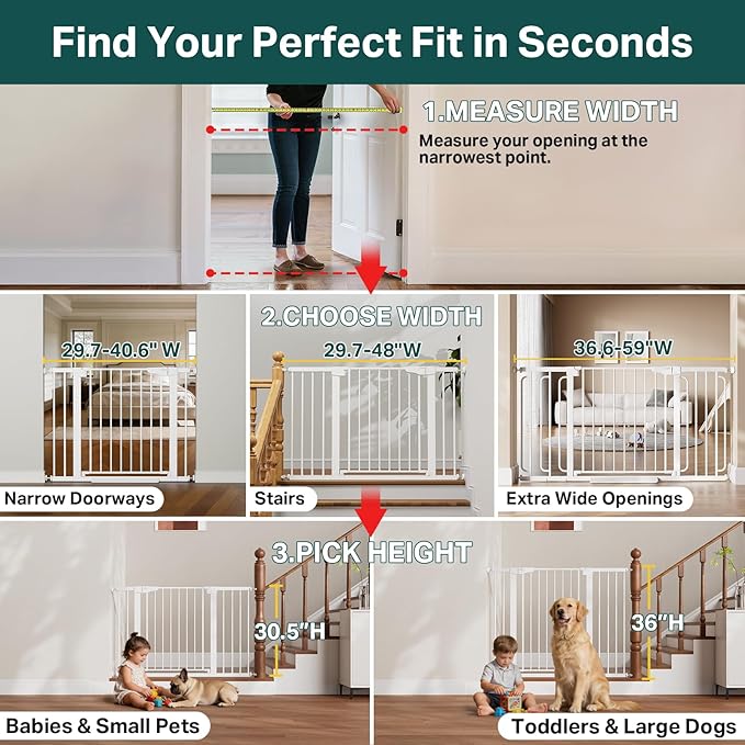 Cumbor 36.6-59" Extra Wide Baby Gate - Image 3