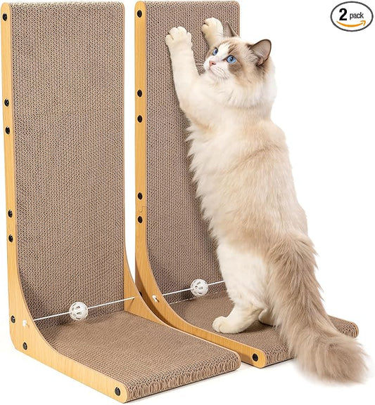 Value 2-Pack 26.8 Inch Cat Scratching Post, Premium High Density Cardboard Cat by Unknown