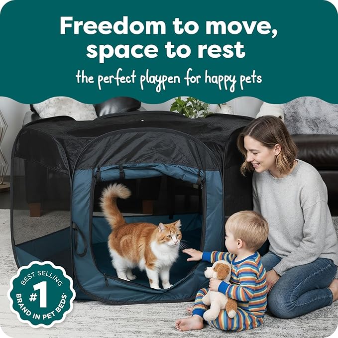 FurHaven Soft-Sided Dog & Cat Playpen, Portable Foldable Indoor & Outdoor Pet - Image 2