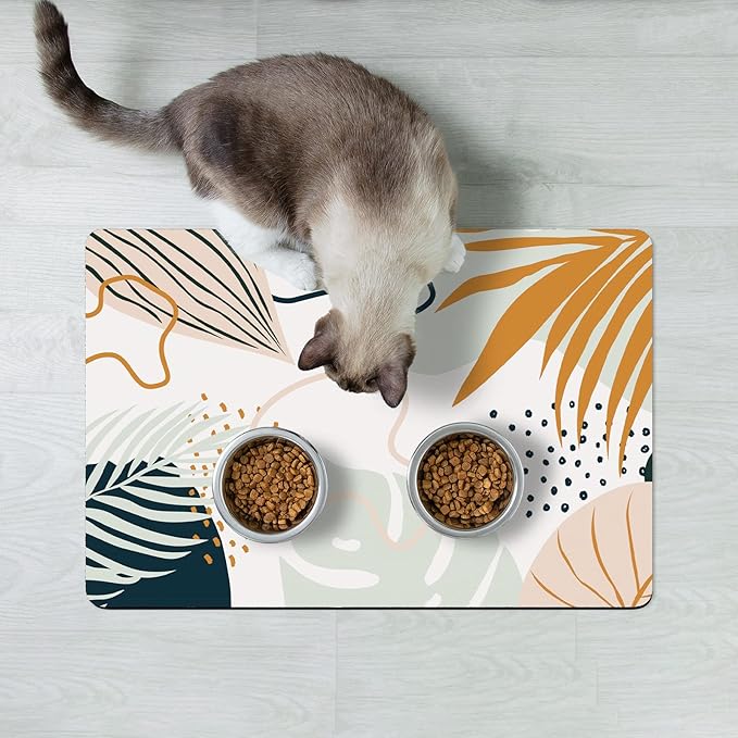 Rnivvi Dog Food Mat, Cute Anti-Slip Rubber Pet Feeding Rug Protect Floors - Image 7