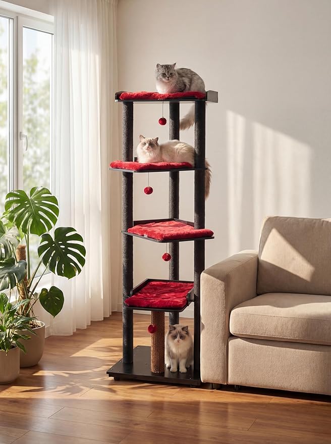 FourFurPets Heavy Duty Cat Tree, 67.7" Cat Tree - Image 3