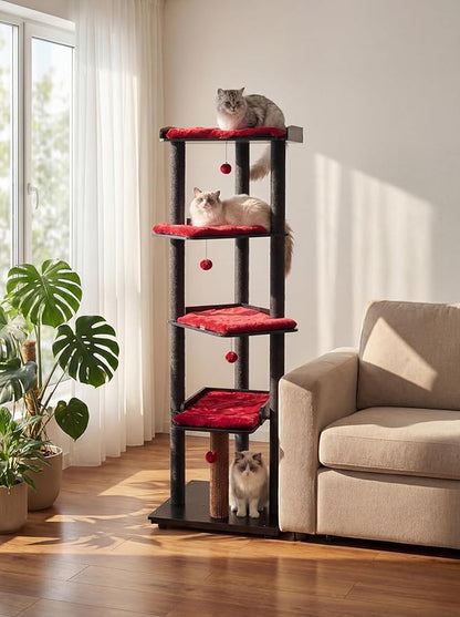 FourFurPets Heavy Duty Cat Tree, 67.7" Cat Tree - Image 3