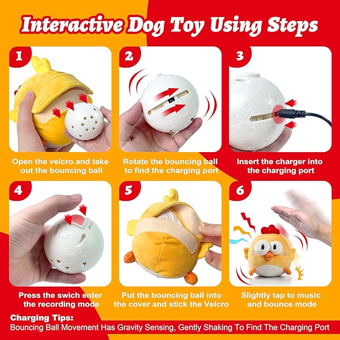 GUKCO Interactive Dog Toys, Squeaky Moving Ball Toy - Image 7