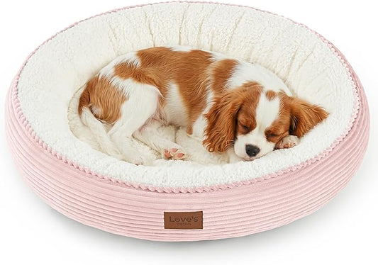 Love's cabin Round Donut Cat and Dog Cushion Bed, 30in Pet Bed by Lovescabin